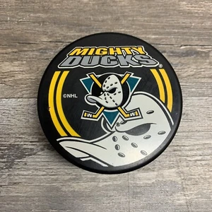 Mighty Ducks of Anaheim Vintage NHL Logo Hockey Puck - Made In Slovakia - Picture 1 of 3