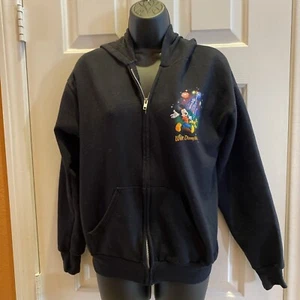 Walt Disney World Zip Sweatshirt Hoodie schwarz Damen XL vorgeschrumpfte Taschen BW-1 - Bild 1 von 18