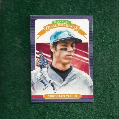 CHRISTIAN YELICH - 2020 DONRUSS - DIAMOND KINGS - CARD # 5 - MILWAUKEE BREWERS - Image 1 of 2