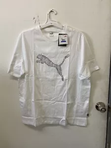 NWT- Puma Men's Cat Basic White Short Sleeve Tee XL - Picture 1 of 3
