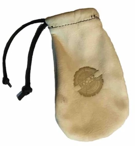 Vintage Leather Marble Pouch With Draw String Classic 6in Tall - Picture 1 of 6
