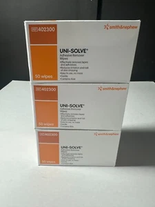 Lot of 3 Smith & Nephew Uni-Solve Adhesive Remover Wipes 50 Per Box 402300 - Picture 1 of 2