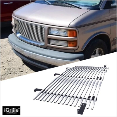 Fits 1996-2002 GMC Savana Main Upper Stainless Steel Chrome Billet Grille Insert - Image 1 of 4