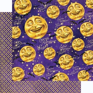 Gráfico 45, Happy Haunting 12", Cartulina de Halloween, Hombre en la Luna, Bruja - Imagen 1 de 1