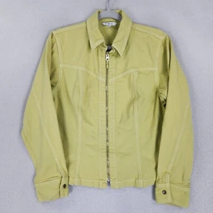 Cabi Jacket Womens Large Green Denim Full Zip Lightweight Jean Cotton Casual - Picture 1 of 11