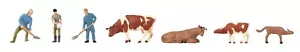 Personas a escala HO - 151673 - agricultores y vacas - Imagen 1 de 1