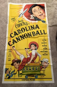 Original 1955 CAROLINA CANNONBALL 3 Sheet Movie Theater Poster 81”x41” Folded - Picture 1 of 5