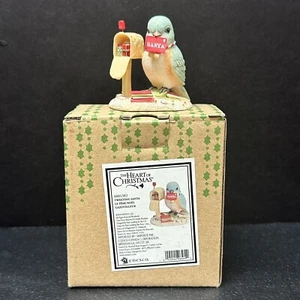 Enesco Christmas Mini Figurine Bird Santa Letter Mailbox Lundberg  - Picture 1 of 7