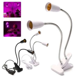 Flexible Double Head E27 LED Clamp/Clip-on Desk Light Work Table Lamp Holder - Picture 1 of 15