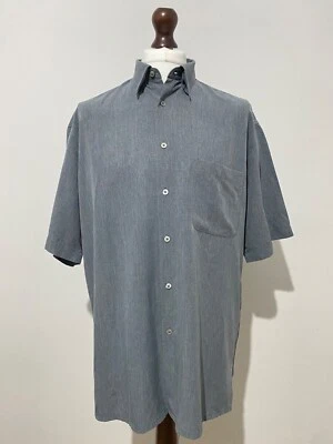 BUGATCHI Shirt Mens Large Short Sleeve Button Cotton Uomo Casual Grey Smart - Image 1 of 4