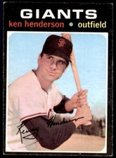 1971 TOPPS KEN HENDERSON SAN FRANCISCO GIANTS #155