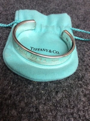 1997 Tiffany & Co sterling Silver 925  1837 cuff  bracelet small wrist check siz - Image 1 of 4