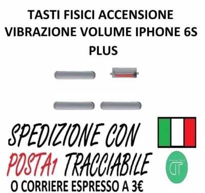 KIT TASTI FISICI VOLUME ACCENSIONE POWER VIBRAZIONE PER IPHONE 6S PLUS SILVER - Immagine 1 di 4