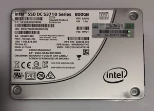HPE Intel DC S3710 Serie 800 GB 2,5" SATA SSD SDSC2BA800G4P 804638-003 - Imagen 1 de 4
