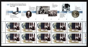 CANADA SHEET 1584phMNH UNITED NATIONS - 50th ANNIVERSARY - Picture 1 of 1