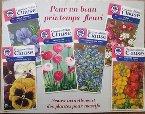 Seed Packets on French 1960s Gardening Agricultural Advertising Sign, Horizontal - Picture 1 of 2