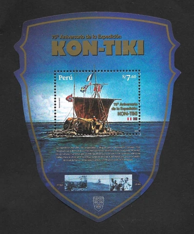 Peru 2022 , Kontiki Expedition , Raft , Sailing , Shaped SS , MNH Cover