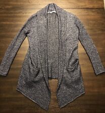 Athleta Open Front Sweater Women Cardigan Navy Cashmere Linen Blend Size Small