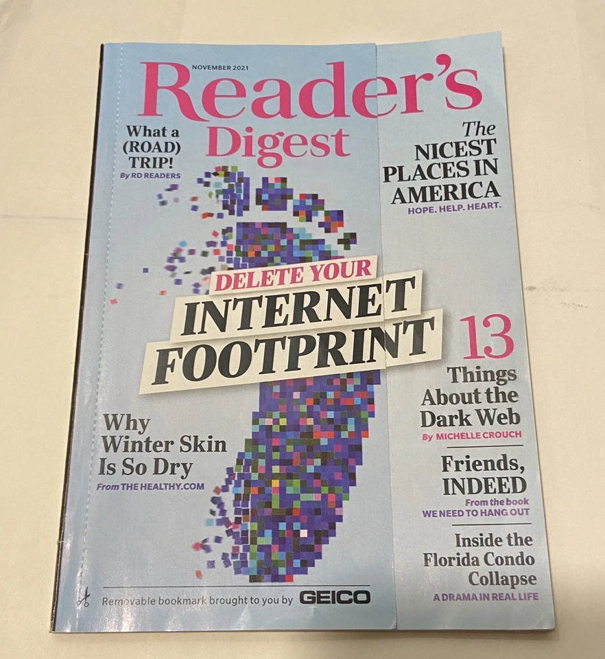 Reader's Digest Magazine Nov 2021 Delete Your Internet Footprint Condo Collapse - Image 1 of 1