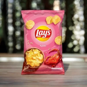 10 pcs Lay's chips with crab flavor 120 g.  Potato chips. Total 1200 g / 42.3oz - Picture 1 of 3