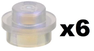 🧱 LEGO 6 Nuevas Placas Satinadas Trans-Clear Redondas 1 x 1 Translúcidas Parte 4073 TR01 - Imagen 1 de 1