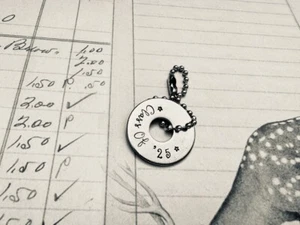 Stamped Token Charm - Class of '25 , hand stamped, keyring, bag charm - Picture 1 of 6