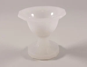 Fußschale oder Saliere weißes Alabasterglas Schale Schälchen 12eckig um 1850 - Bild 1 von 7