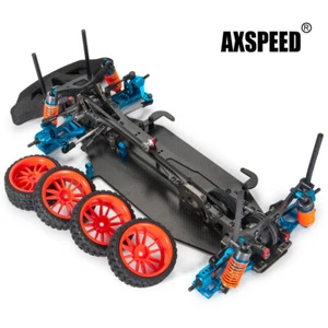 AXSPEED Alloy&Carbon 4WD Drift Racing Car Frame Body Kit 1:10 RC Car Belt Drive - Picture 1 of 12