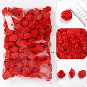 500 Foam Mini Roses WHOLESALE Heads Buds Small Flowers Wedding Home Party Uk - Picture 1 of 15