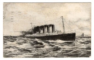 CUNARD LINER MAURITANIA, ARTE DIBUJADO 1906 - Imagen 1 de 2