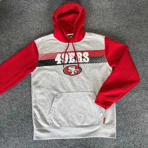 Chaqueta de fútbol americano de la NFL San Francisco 49ers sudadera con capucha para hombre pequeña suéter rojo gris - Imagen 1 de 8