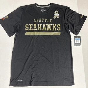 Seattle Seahawks Nike Dri Fit T Shirt Mens Medium Black NFL Salute to Service - Picture 1 of 18