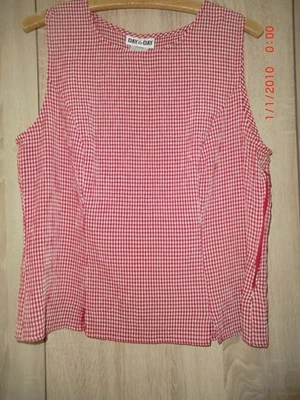 "DAY to DAY" Bluse -rot-weiß kariert - Größe 42 - Schlupfbluse - Bild 1 von 4
