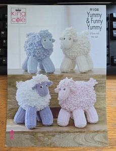 King Cole 9108 Knitting Pattern Childrens Toy Sheep in King Cole Funny Yummy - Imagen 1 de 5