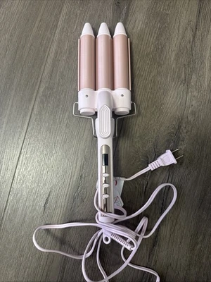 Herramienta Waver Cabello Rosa 3 Barriles con Temperatura Ajustable al Calor Foto 1 de 2