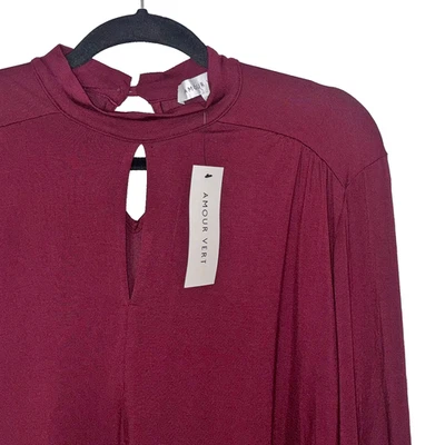 Amour Vert Seda Plum Purple Mock Turtleneck - Size L - New with Tags - Image 1 of 4