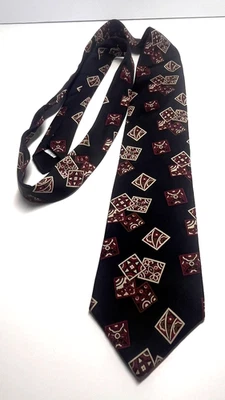Claiborne Vintage 100% Italian Silk Tie Black Burgundy Gold MADE IN USA Necktie - Image 1 of 4
