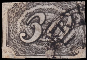 Brasilien Scott 8 (1844) gebraucht F-G, CV 35,00 $ C - Bild 1 von 1