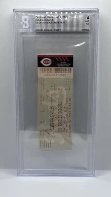 Elly De La Cruz Signed MLB Debut Ticket Inscription Beckett Auto 10 Reds - Image 1 of 4