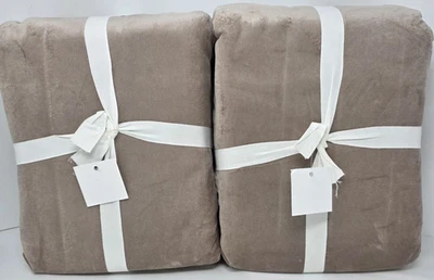 Nuevo Juego de 2 cortinas oscuras Pottery Barn de sarga de terciopelo 50" x 108" ~ lila pálida ~ Foto 1 de 3