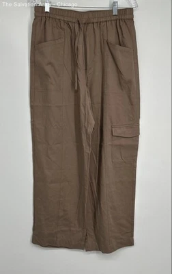 Madewell Womens Brown Elastic Waist Wide-Leg Casual Cargo Pants Size Medium - Image 1 of 4