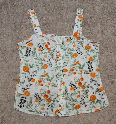 Рубашка Joie Fruit Print Майка Размер XL Льняная Смесь Апельсины Летний Курорт Отпуск - Изображение 1 из 4