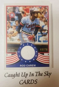 2025 Topps Heritage Rod Carew “Bicentennial” Game Used Jersey #48/76 Twins - Picture 1 of 2