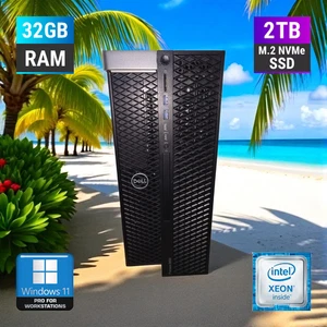Dell Precision 5820 Windows 11 Pro Xeon CPU 2 TB NVMe SSD 32 GB DDR4 ECC/Reg RAM - Picture 1 of 10
