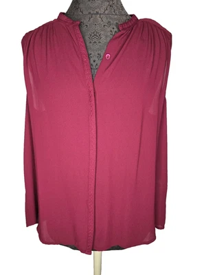 NWT LUCKY BRAND WOMEN'S SLEEVELESS BUTTON FRONT BLOUSE MEDIUM - Image 1 of 2