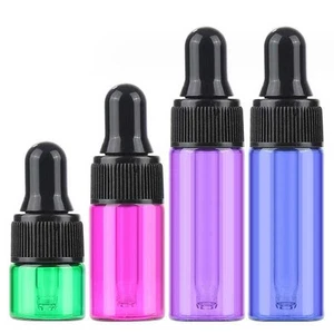 Botella cuentagotas de vidrio de 1 ml - 5 ml con pipeta contenedor de gotas de perfume de aceite esencial - Imagen 1 de 14