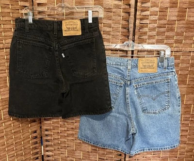 Vintage Levis 950 Jean Shorts Relaxed Fit White Tab Jorts Lot of 2 Size 8 - Image 1 of 4