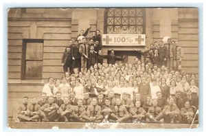 1919 WW1 American Red Cross 100% Children Group Portrait RPPC - Picture 1 of 3