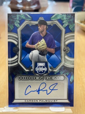 2023 Panini Elite extra Edition Hidden Gems Carson Palmquist Autograph - Image 1 of 2
