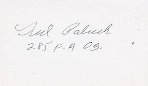 Ted Paluch Signed Autographed Index Card WWII Malmedy Massacre Survivor Hurtgen - Picture 1 of 1